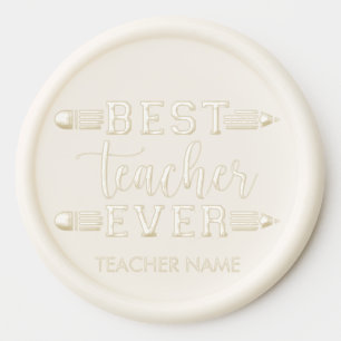 Personalized Best Teacher Ever - Customized Gift Wax Seal Sticker