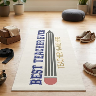 Personalized Best Teacher Ever - Customized Gift Yoga Mat
