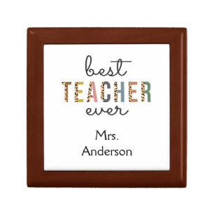 Personalized Best Teacher Ever Gift for Teacher Box