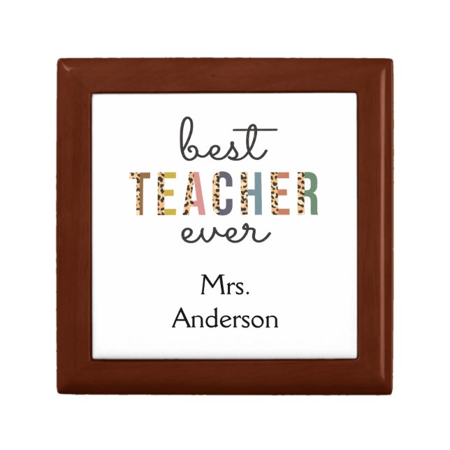 Personalized Best Teacher Ever Gift for Teacher Gift Box (Front)