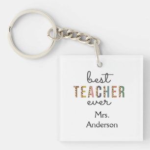 Personalized Best Teacher Ever Gift for Teacher Keychain