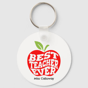 Personalized Best Teacher Ever Keychain