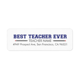 Personalized Best Teacher Ever Label