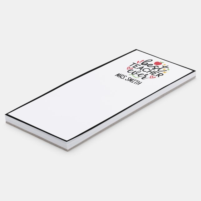 Personalized Best Teacher Ever Magnetic Notepad (Angled)