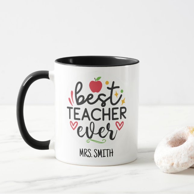 Personalized Best Teacher Ever Mug (With Donut)