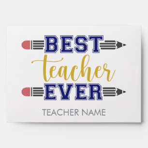 Personalized Best Teacher Ever with Custom Address Envelope