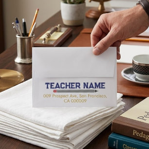 Personalized Best Teacher Ever with Custom Address Envelope