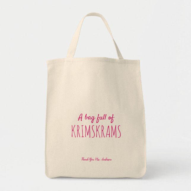 Personalized best teacher modern fun tote bag (Front)