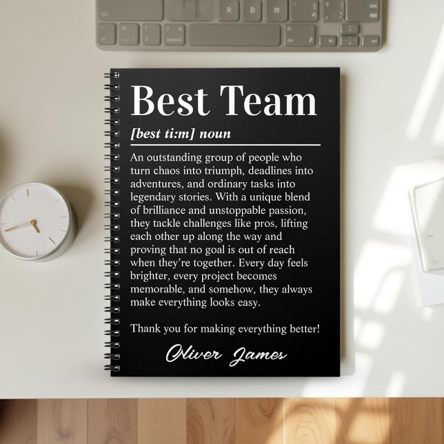 Personalized Best Team Appreciation Office Gift Notebook (Creator Uploaded)
