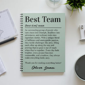 Personalized Best Team Definition Appreciation Notebook