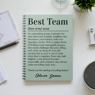 Personalized Best Team Definition Appreciation Notebook