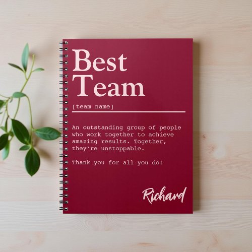 Personalized Best Team Definition Burgundy Office