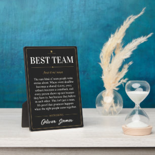 Personalized Best Team Dictionary Definition Plaque