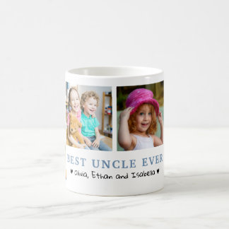 Personalized Best Uncle Ever 4 Photo Collage Coffee Mug