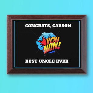 Personalized, Best Uncle Ever Award Plaque