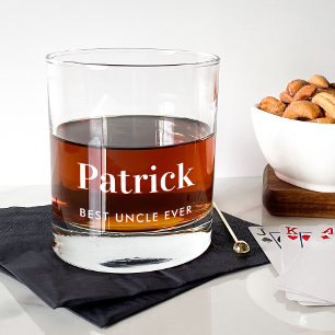 Personalized Best Uncle Ever Monogrammed Whiskey Glass