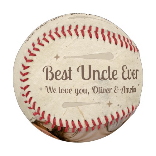 Personalized Best Uncle Ever Photo Gift Baseball