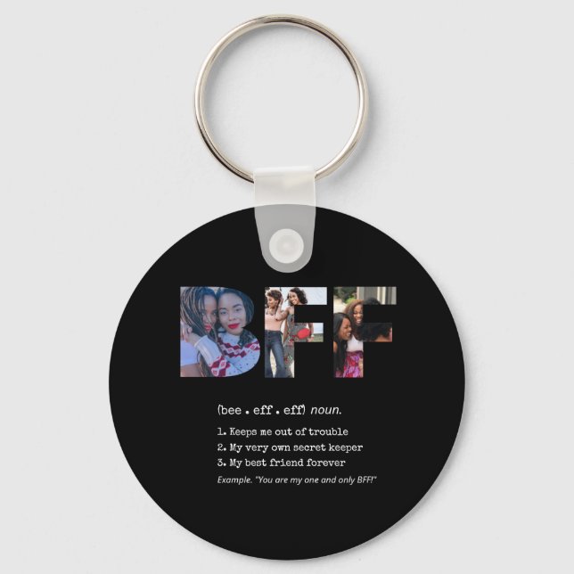 Personalized Bestie BFF Best Friends Photo Collage Keychain (Front)