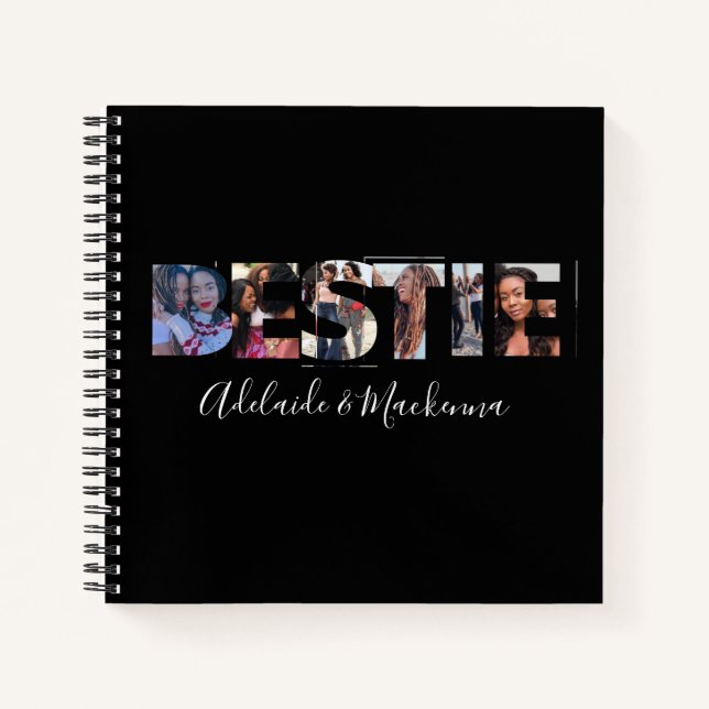 Personalized Bestie BFF Best Friends Photo Collage Notebook (Front)