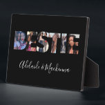 Personalized Bestie BFF Best Friends Photo Collage Plaque<br><div class="desc">Modern Chic Bestie BFF Best Friends Photo Collage plaque - Personalized Name Best Friends BFF plaque. Show your BFF how much they mean to you with this " bestie " best friends forever 6 photo collage personalized photo frame plaque. Personalize with your best friend photos and names. This is an...</div>