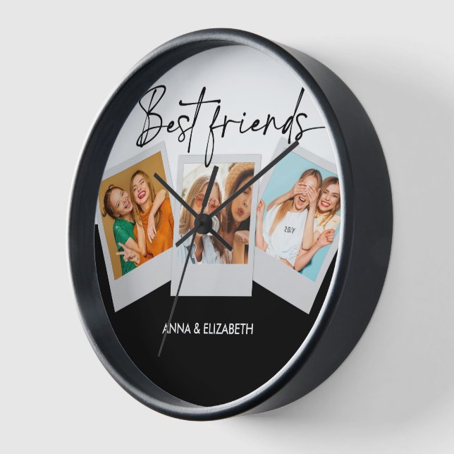 Personalized BESTIE Gifts BFF Birthday Photo Cute Clock (Angle)