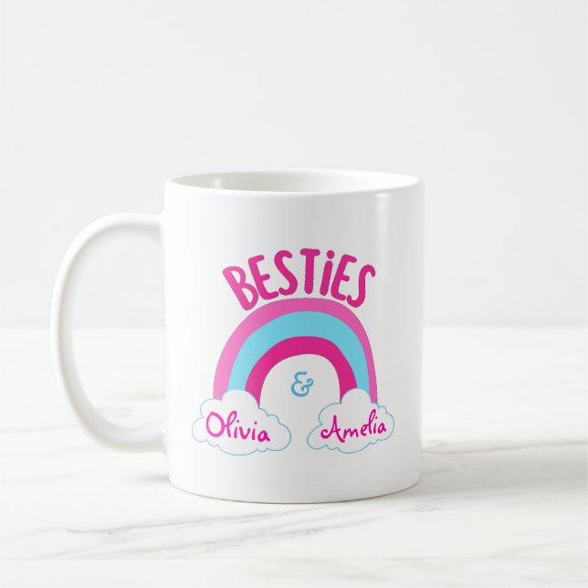 Personalized Besties BFF Best Friends  Coffee Mug (Left)
