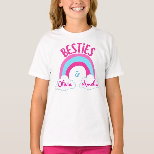 Personalized Besties BFF Best Friends T_Shirt