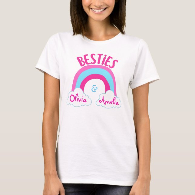 Personalized Besties BFF Best Friends T-Shirt (Front)