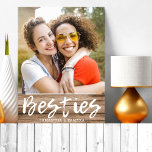 Personalized Besties BFF Names Rustic Wood Plaque<br><div class="desc">A cute and rustic photo plaque as gifts for best friends  personalized with their names and photo.</div>