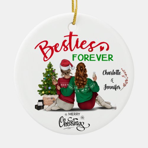 Personalized Besties Forever Ornament
