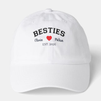 Personalized Besties Heart Names Established Gifts Hat