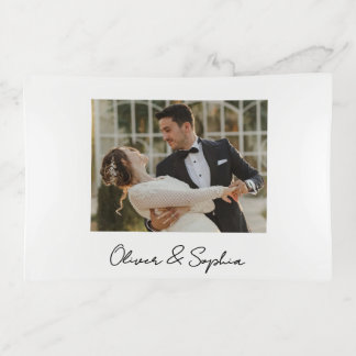 Personalized Besties Photo, Bridesmaid Proposal, Trinket Tray