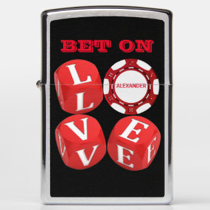 Personalized Bet On Love Dice Zippo Lighter
