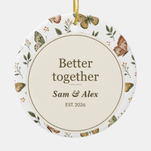 Personalized Better Together Couple Ceramic Ornament