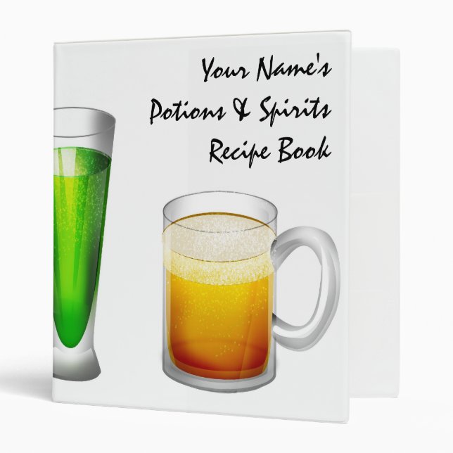 Personalized  Beverage Recipe Binder (small) (Front/Inside)