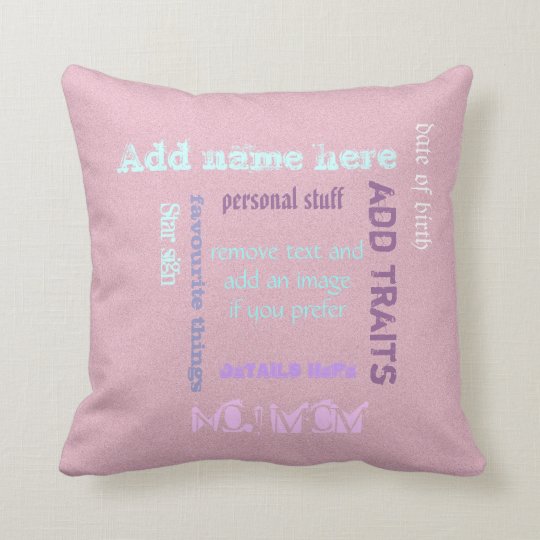 Personalized BFF best friends forever wordcloud Throw Pillow