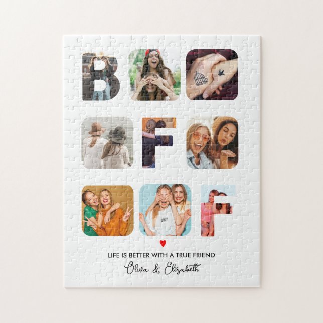 Personalized BFF Gifts Custom Photo Collage Bestie Jigsaw Puzzle (Vertical)