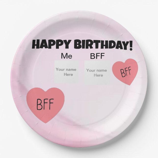 Personalized bff paper plates (Front)
