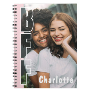 Personalized BFF Photo Illusion Pink Notebook