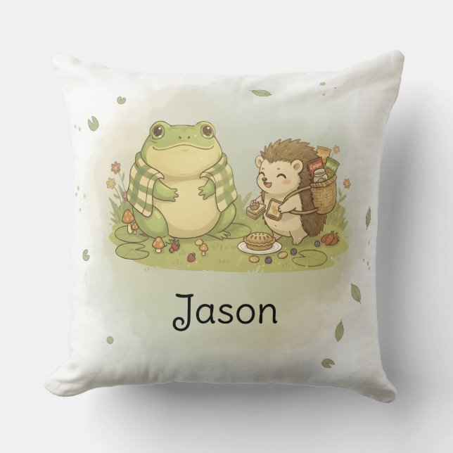 Personalized BG 1 Hazel the Hedgehog Throw Pillow (Front)
