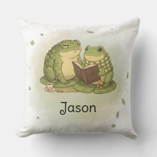 Personalized BG 1 Mossy the Toad Throw Pillow