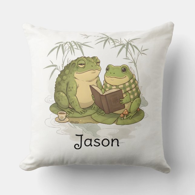Personalized BG 4 Mossy the Toad Throw Pillow (Front)