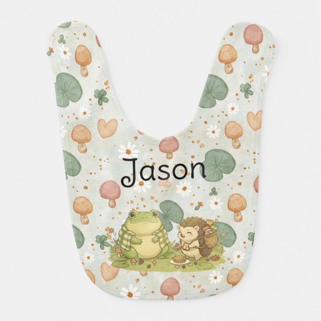 Personalized BG 5 Hazel the Hedgehog Baby Bib (Front)