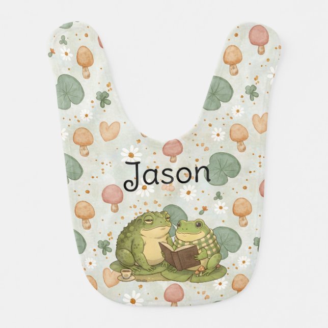 Personalized BG 5 Mossy the Toad Baby Bib (Front)