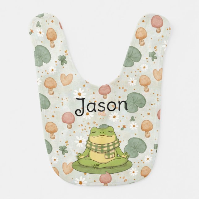 Personalized BG 5 Zochi Meditates Baby Bib (Front)