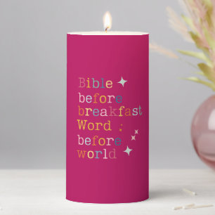 Personalized Bible Feminine Pillar Candle