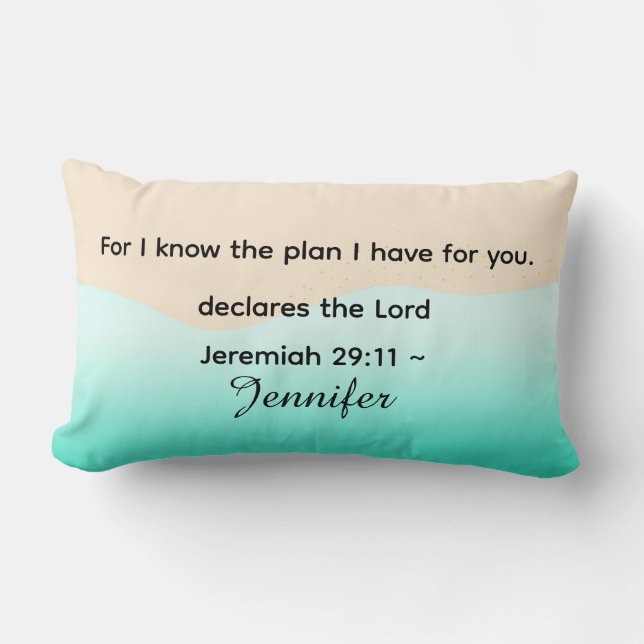 Personalized Bible Scripture jeremiah 29v11 Lumbar Pillow (Front)