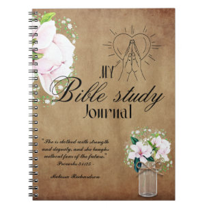 Personalized Bible Study Add Name and Faith Verse  Notebook