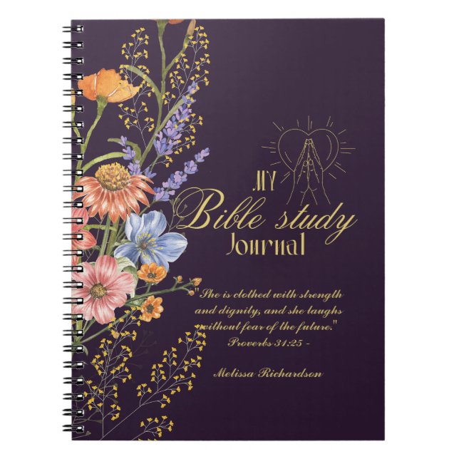 Personalized Bible Study Add Name and Faith Verse  Notebook (Front)