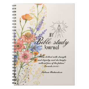 Personalized Bible Study Add Name and Faith Verse  Notebook